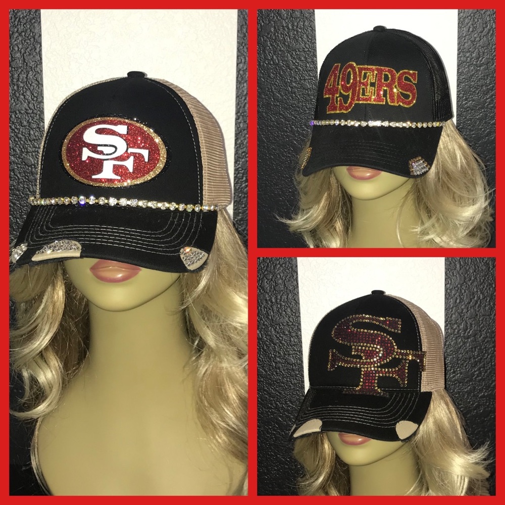 49ers San Francisco rhinestone bling trucker hat
